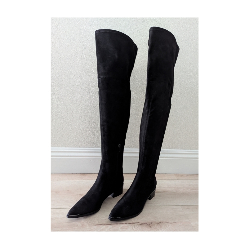 Marc Fisher Yakira Black Over-the-Knee Boots, Size 7